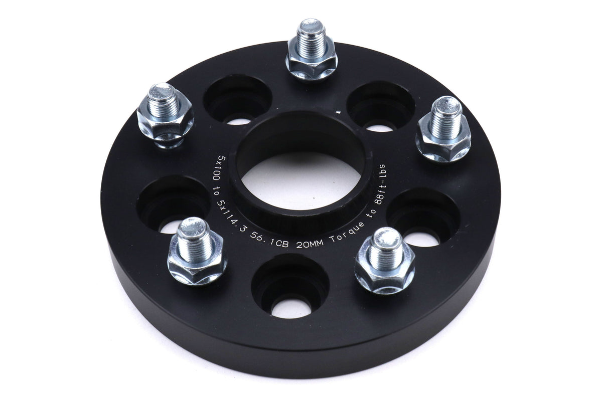 PERRIN 5x100 to 5x114.3 20mm Wheel Adapters Black - Subaru Models (inc. 2002-2014 WRX)