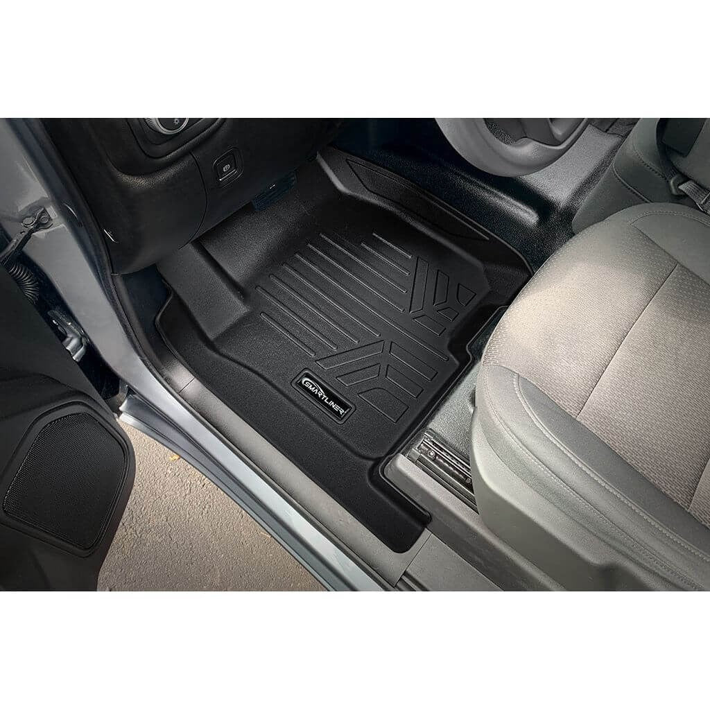 SmartCoverageTM Floor Liners For 2019-2026 Chevy Silverado 1500 Crew Cab (1st Row Bench) (No OTH) | Vinyl | [No 2nd Row Storage]
