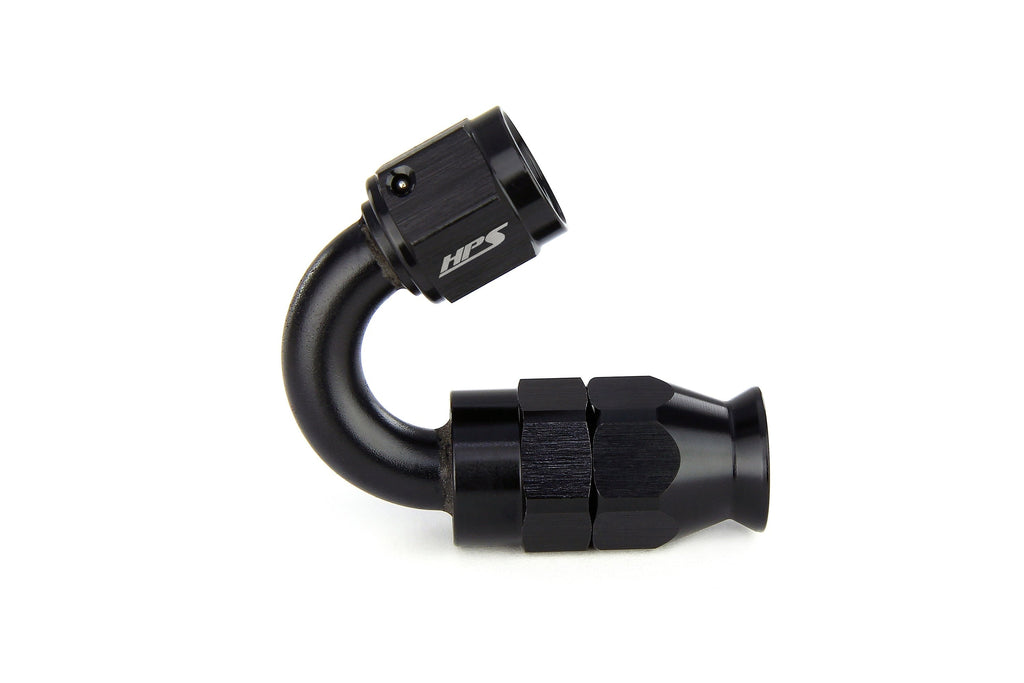 HPS Performance Compression Teflon Hose End to AN Female for Stainless Steel Reinforced PTFE Hose, Aluminum, Black