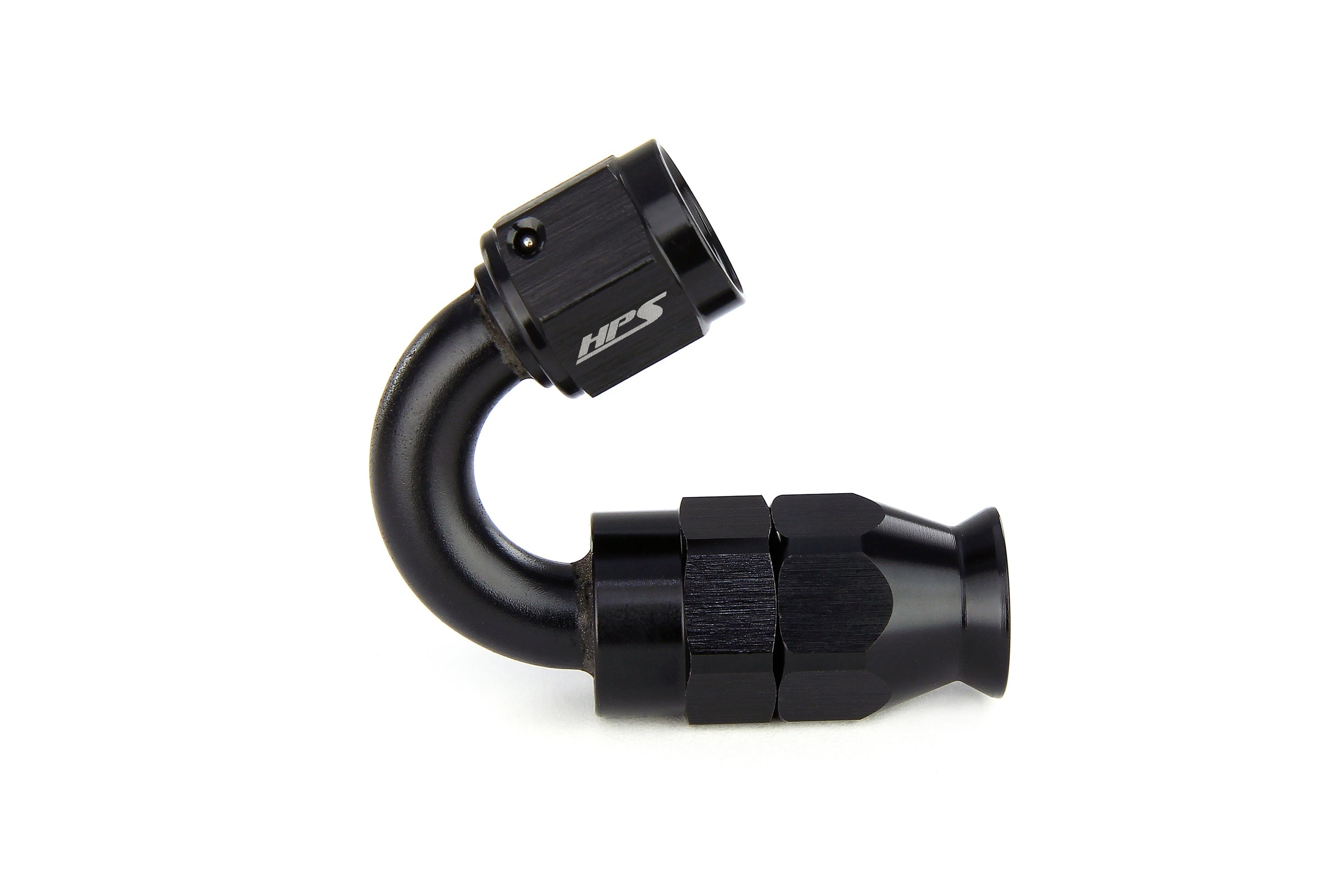 HPS Performance Compression Teflon Hose End to AN Female for Stainless Steel Reinforced PTFE Hose, Aluminum, Black