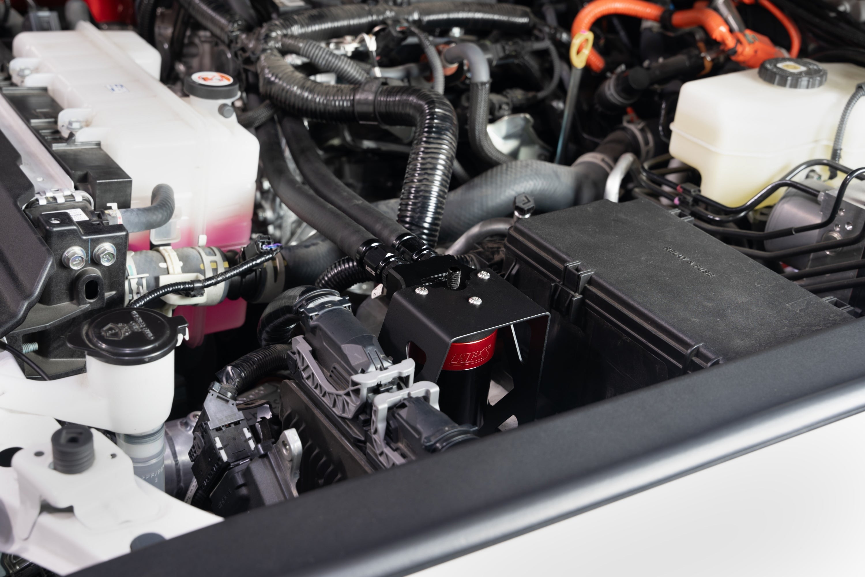 HPS Performance Aluminum Oil Catch Can Kit 2024-2025 Toyota Land Cruiser 2.4L Turbo, Black, 860-024WB