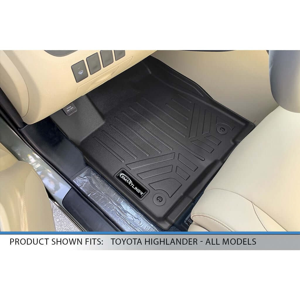 SMARTLINER Custom Fit Floor Liners For 2014-2019 Toyota Highlander Hybrid (with 2nd Row Bucket Seat)