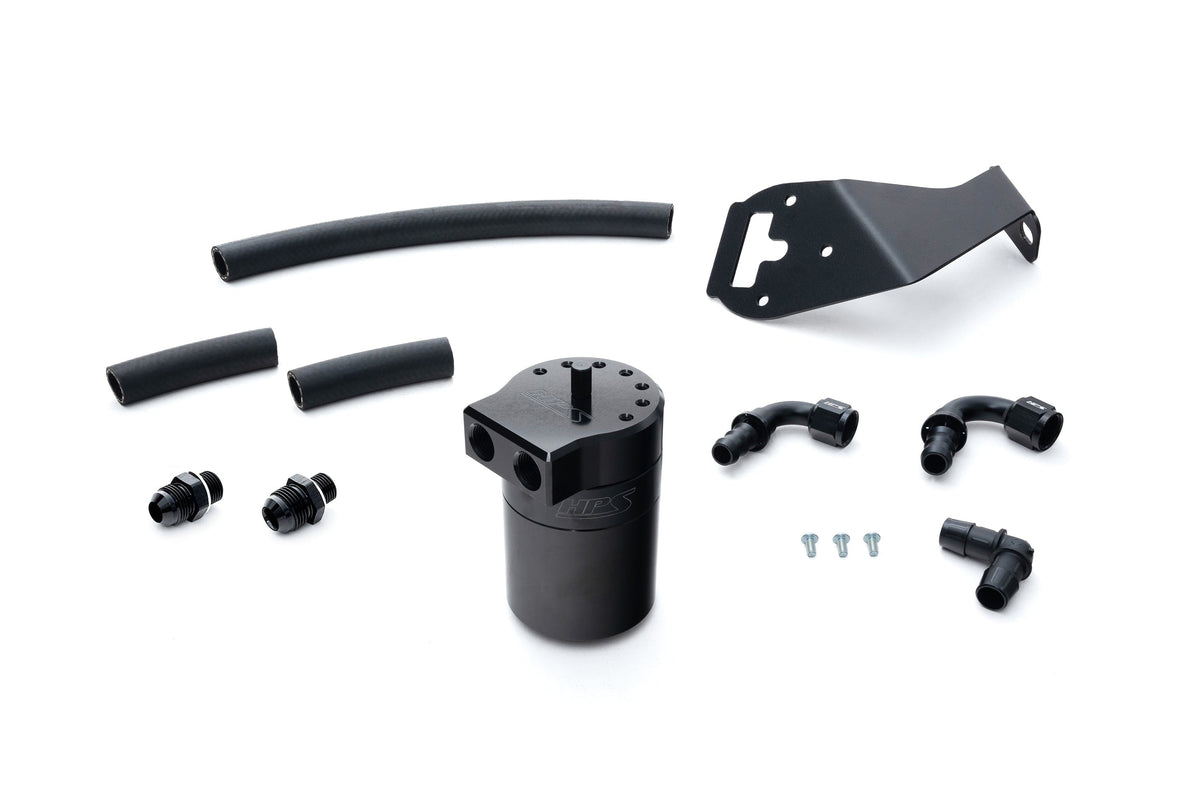 HPS Performance Aluminum Oil Catch Can Kit 2013-2016 Scion FRS, Black, 860-030WB