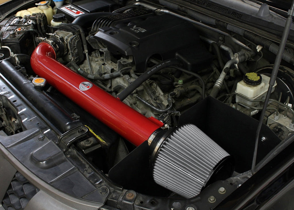 HPS Performance Shortram Air Intake Kit 2005-2012 Nissan Pathfinder 4.0L V6, Includes Heat Shield, Red