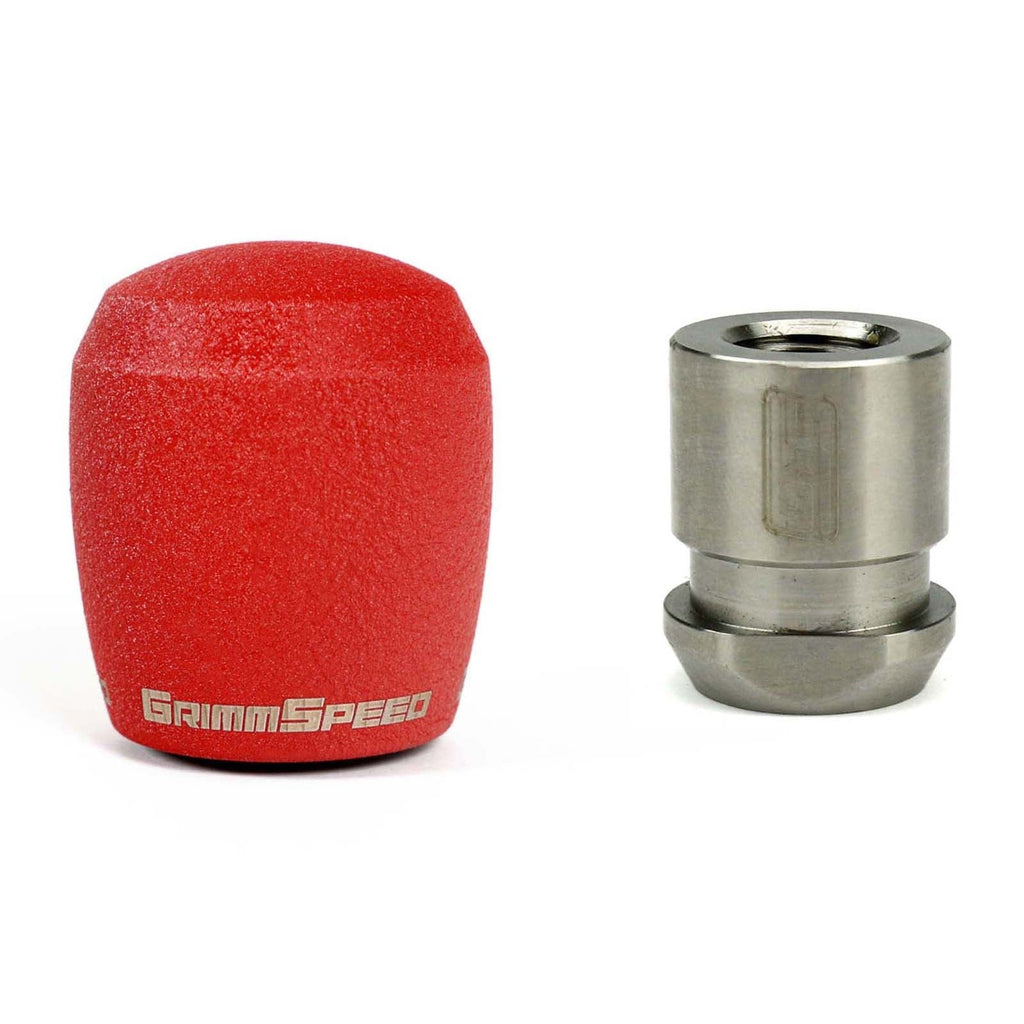GrimmSpeed Stubby Shift Knob Stainless Steel Red - Subaru 6MT Models (inc. 2004+ STI / 2013+ BRZ)