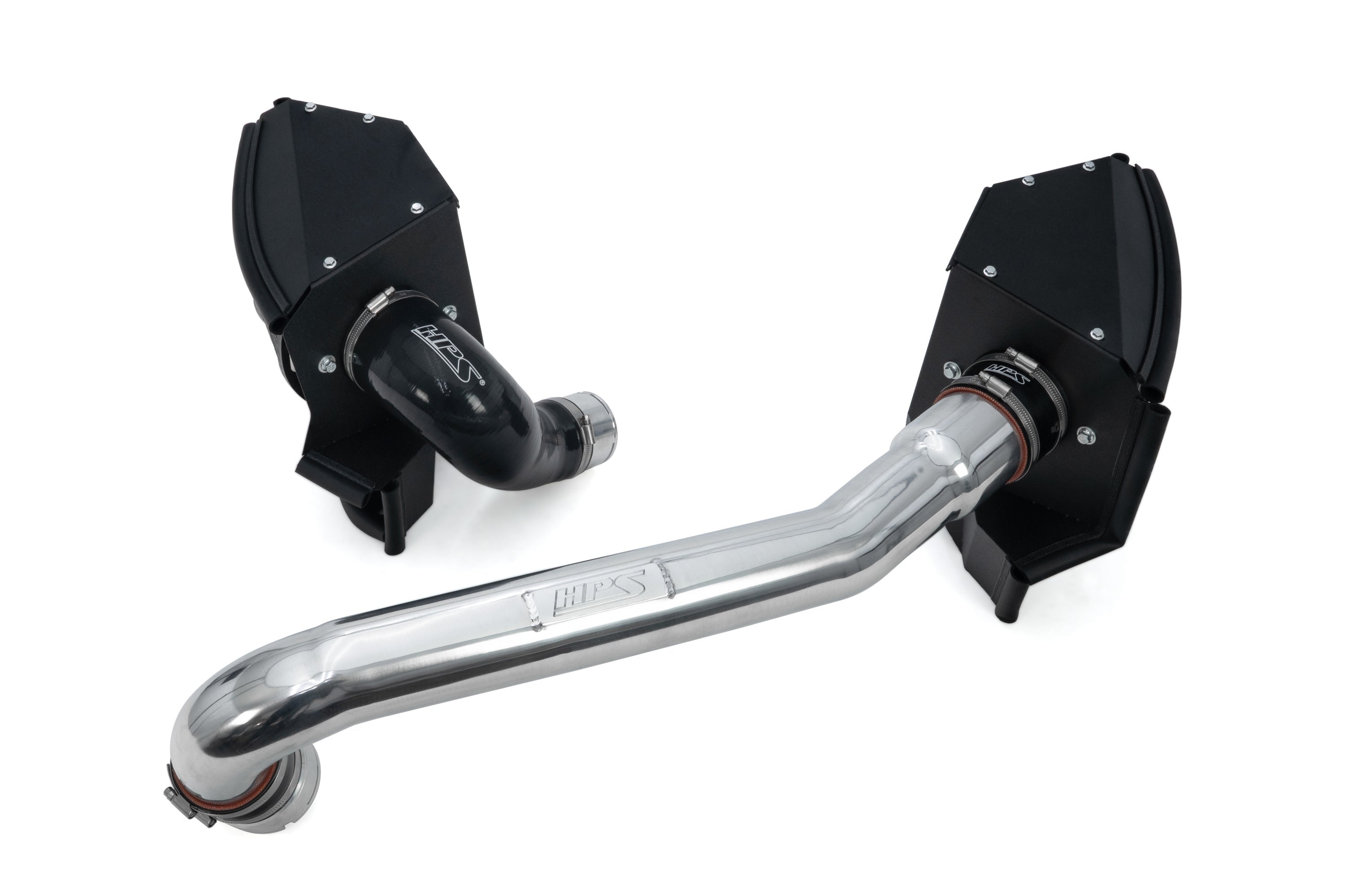 HPS Performance Air Intake Kit with Heat Shield, 2021-2025 BMW M3 G80 3.0L Turbo, Polished, 827-772P