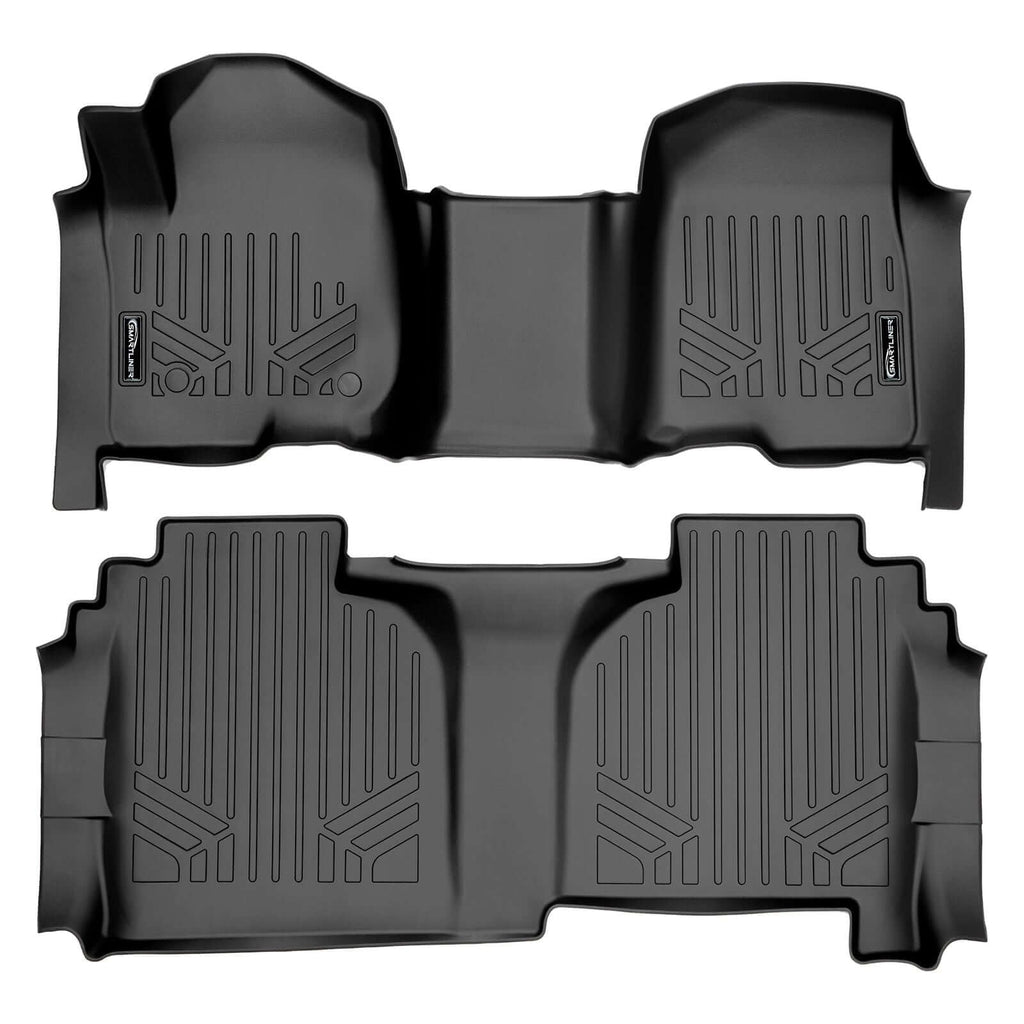 Smart TrimTM Floor Liners For 2019-2026 Chevy Silverado 1500 Double Cab | Carpet | (1st Row Bench) and OTH Coverage [No 2nd Row Storage]