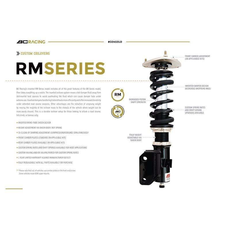 BC Racing RAM (RM) Coilovers w/ Default Springs (8K Front / 8K Rear) - 2013-2016 Scion FR-S / 2013-2024 Subaru BRZ / 2017-2020 Toyota 86 / 2022-2024 GR86