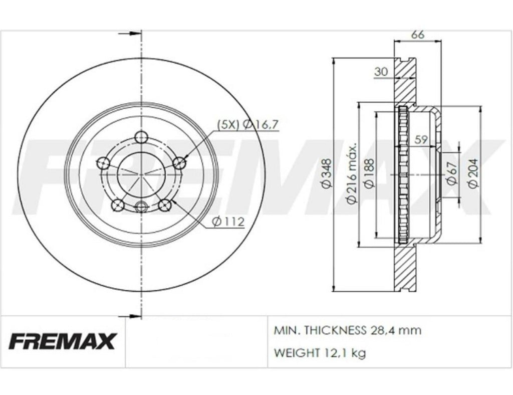 BMW G30 5-Series Front Brake Rotor By Fremax 34118854273
