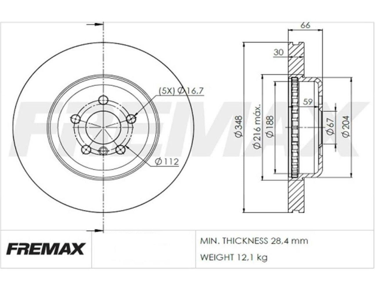 BMW G30 5-Series Front Brake Rotor By Fremax 34118854273
