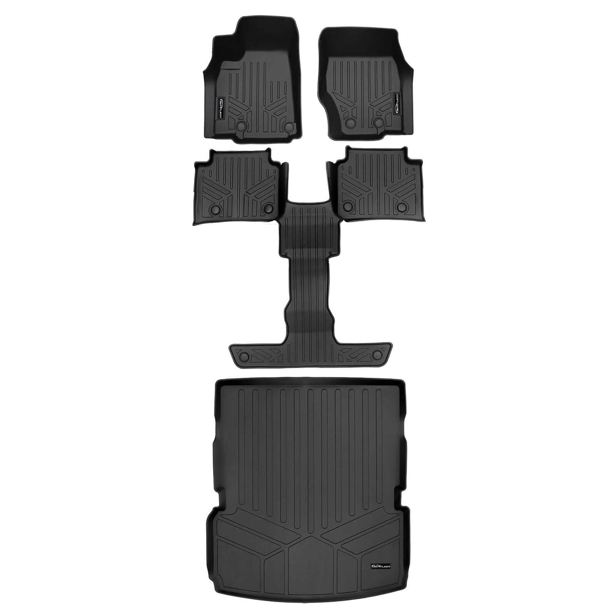 SMARTLINER Floor Liners for 2021-2026 Jeep Grand Cherokee L (2nd Row Bucket) with in between Coverage (No subwoofer)