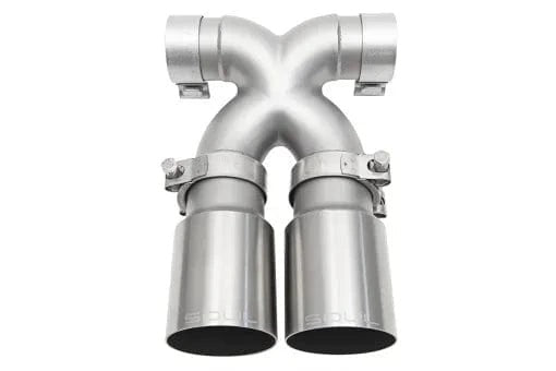 Porsche 987.2 / 981 Cayman / Boxster Bolt-On X-Pipe With Tips - Straight Cut Single Wall
