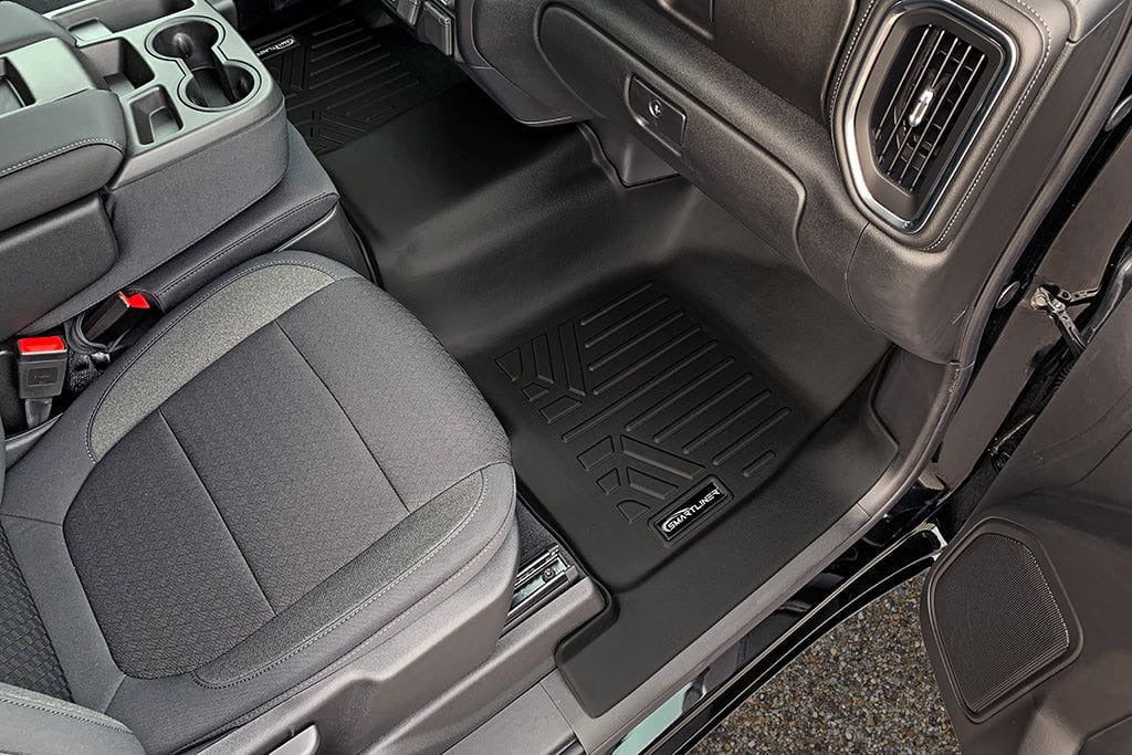 SMARTLINER Custom Fit Floor Liners For 2019-2026 Chevrolet Silverado 1500 Double Cab with Carpet Flooring and 1st Row Bench Seat and OTH Coverage (with 2nd Row Under Seat Storage)