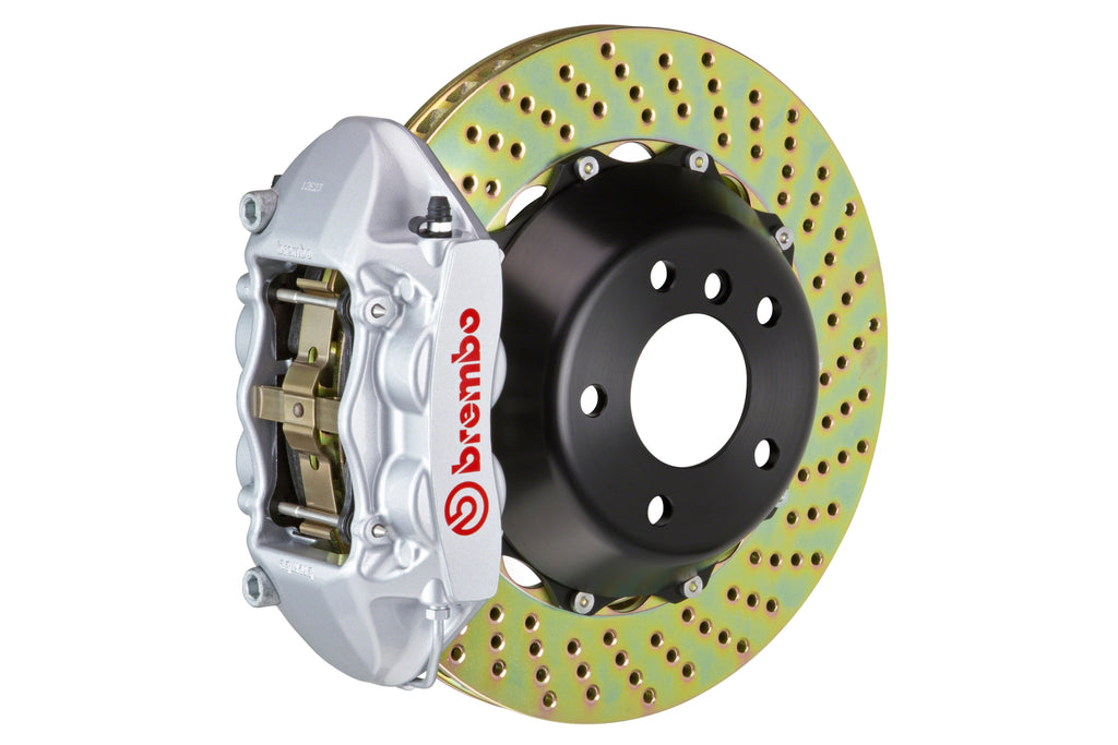 Brembo Gran Turismo Drilled Brake Kit 4 Piston 2-Piece Silver Rear - 2013-2016 Scion FR-S / 2013-2020 Subaru BRZ / 2017-2019 Toyota 86