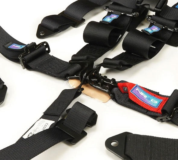 NRG Innovations SFI 16.1 5pt 3" Seat Belt Harness with Pads / Latch Link (Black 12/22) - Universal