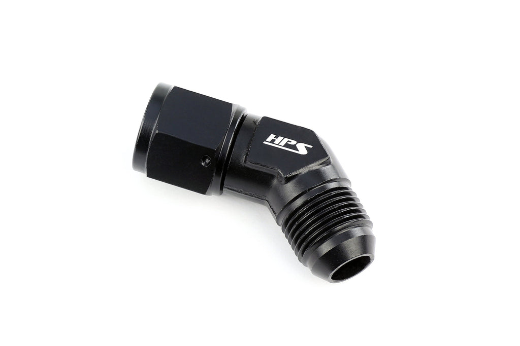HPS Performance AN Male to Female Swivel Adapter, Aluminum, Black