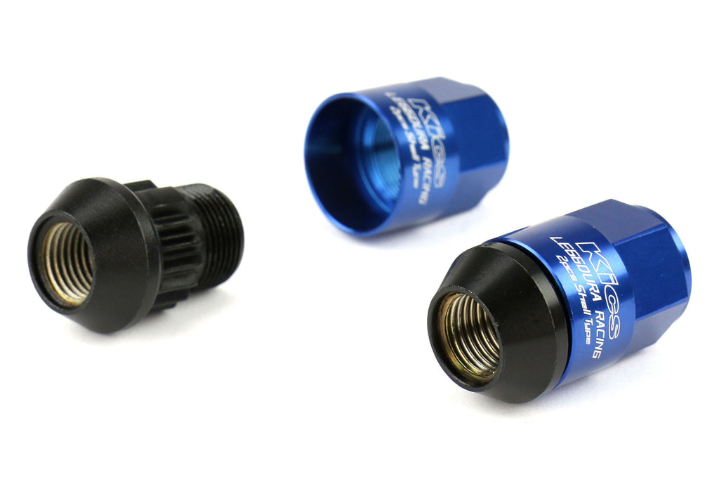 Project Kics Leggdura Racing Shell Type Lug Nut Set 35mm Closed-End Look 12X1.25 Blue - Universal