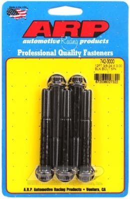 ARP 3/8-24 x 3 12pt Black Oxide Bolts (Set of 5)