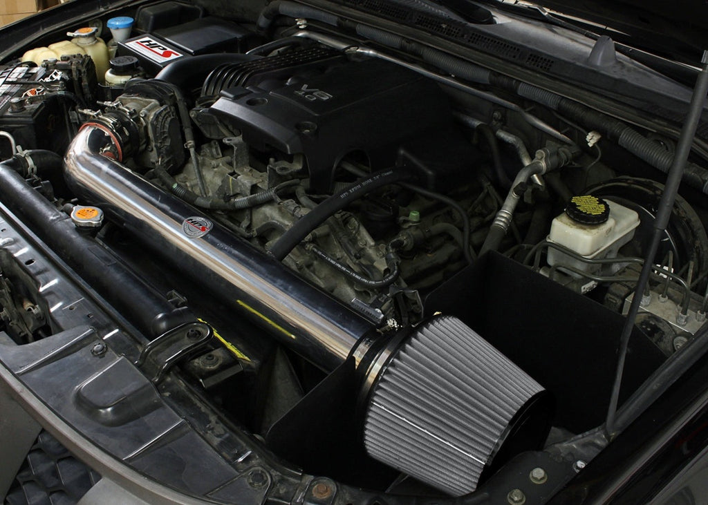 HPS Performance Shortram Air Intake Kit 2005-2015 Nissan Frontier 4.0L V6, Includes Heat Shield, Polish