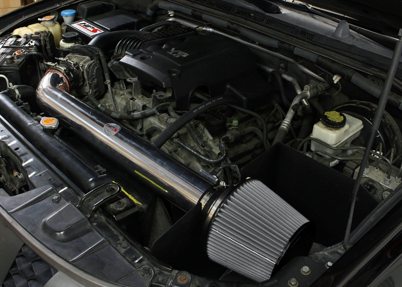 HPS Performance Shortram Air Intake Kit 2005-2015 Nissan Frontier 4.0L V6, Includes Heat Shield, Polish