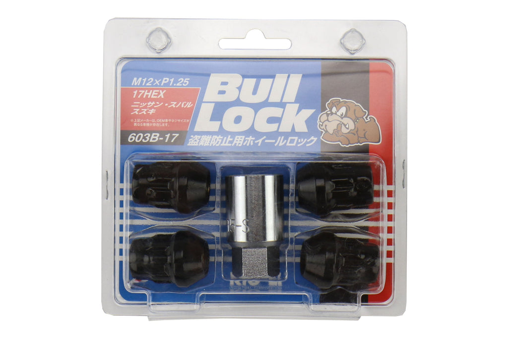 Project Kics Bull Lock Wheel Lock Set 17mm 12X1.25 Black - Universal
