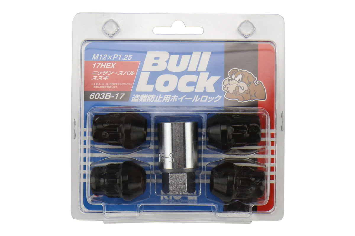Project Kics Bull Lock Wheel Lock Set 17mm 12X1.25 Black - Universal