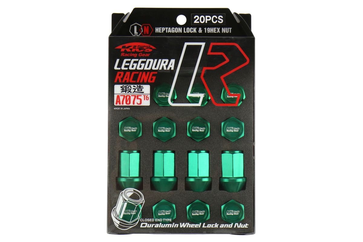 Project Kics Leggdura Racing Lug Nuts Light Green M12X1.25 - Universal