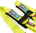 NRG Innovations SFI 16.1 5pt 3 inch Seat Belt Harness with pads / Latch Link - Neon Green 12/22