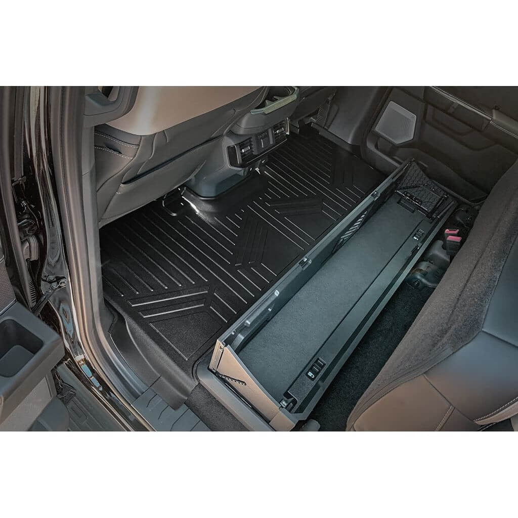 SmartCoverageTM Floor Liners For 2015-2026 Ford F-150 (1st Row Bucket) & OEM 2nd Row Under Seat Storage
