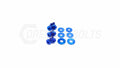 Dress Up Bolts Titanium Hardware Kit w/ Verus Engineering Turbo Heat Shield (Blue) - 2020-2024 Toyota Supra MKV