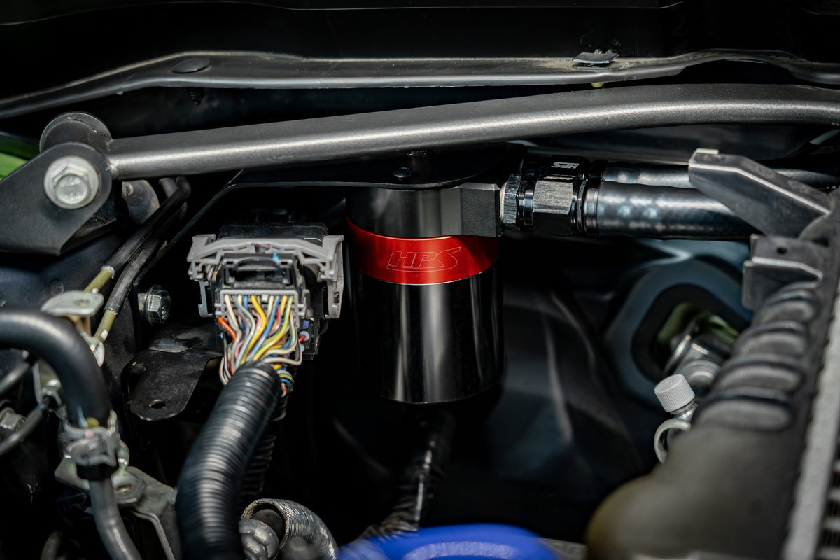 HPS Performance Aluminum Oil Catch Can Kit 2009-2010 Subaru Impreza 2.5 GT 2.5L Turbo, 860-004