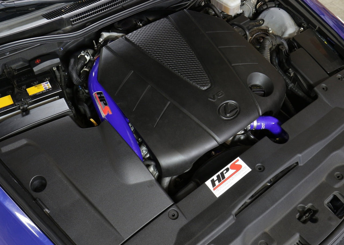 HPS Performance Shortram Air Intake Kit 2006-2013 Lexus IS250 2.5L V6, Includes Heat Shield, Blue