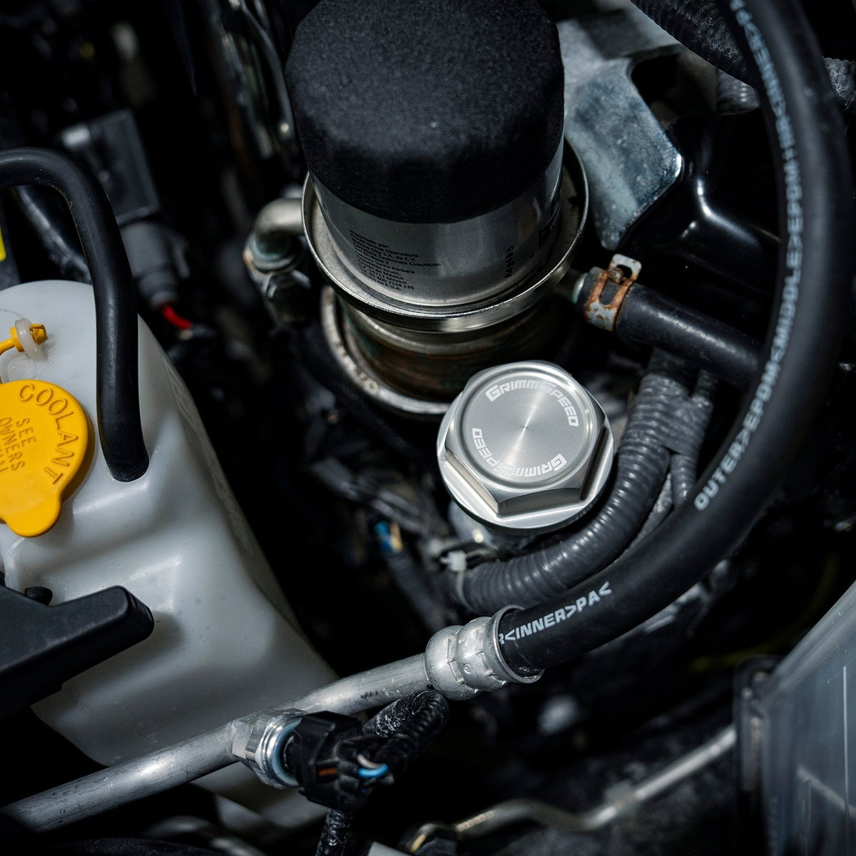 GrimmSpeed V2 Bolt Oil Cap - Silver - Subaru Universal