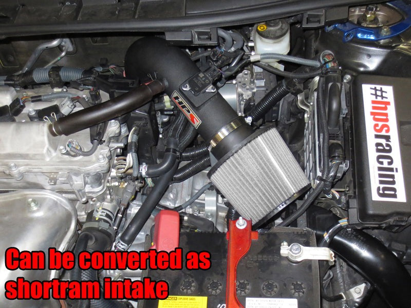 HPS Performance Cold Air Intake Kit 2011-2016 Scion tC 2.5L, Converts to Shortram, Black
