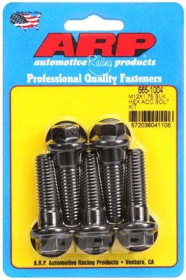 ARP M12 x 1.75 x 40 Hex Black Oxide Bolts (Set of 5)
