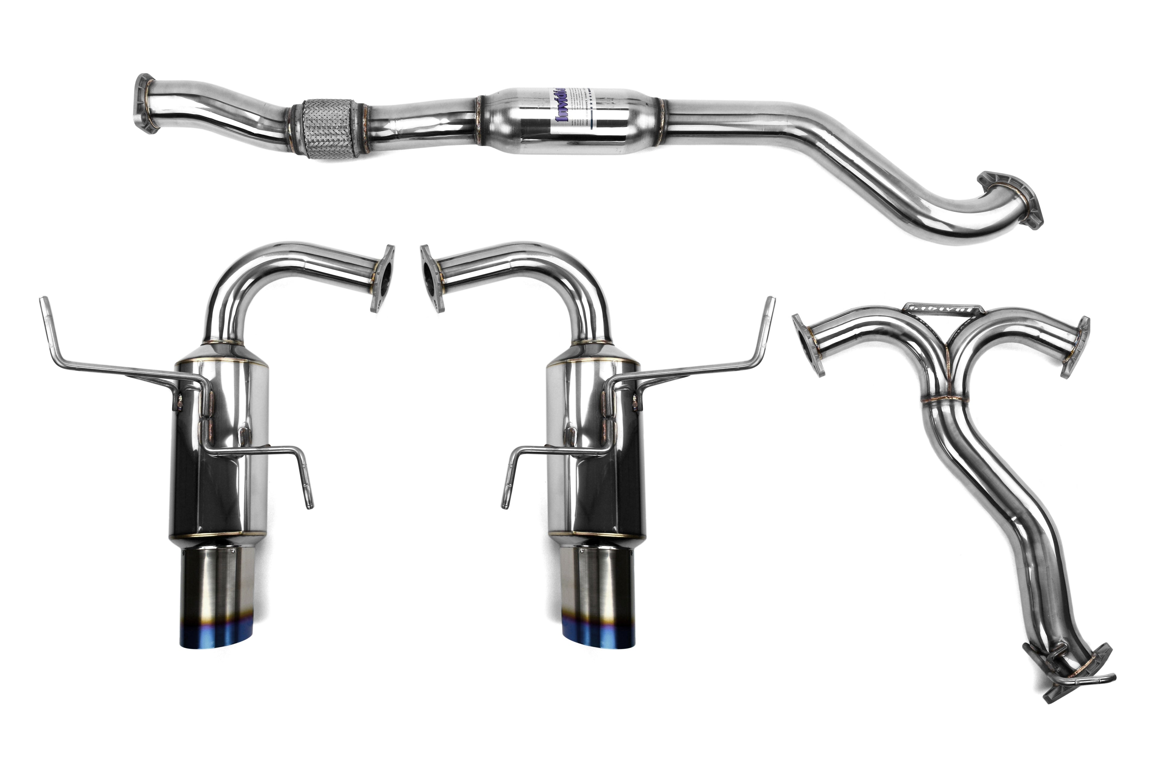 Invidia N1 Dual Exit Catback Exhaust - Titanium Tips - 2015-2021 Subaru WRX / STI