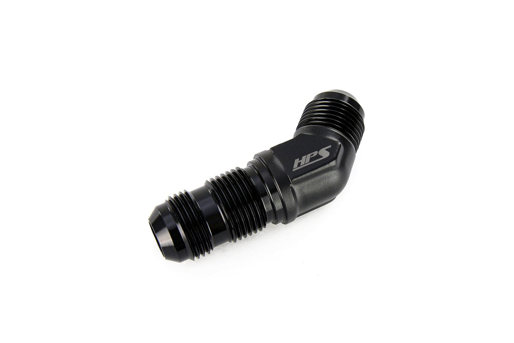 HPS Performance AN Male to Male Bulkhead Adapter, Aluminum, Black