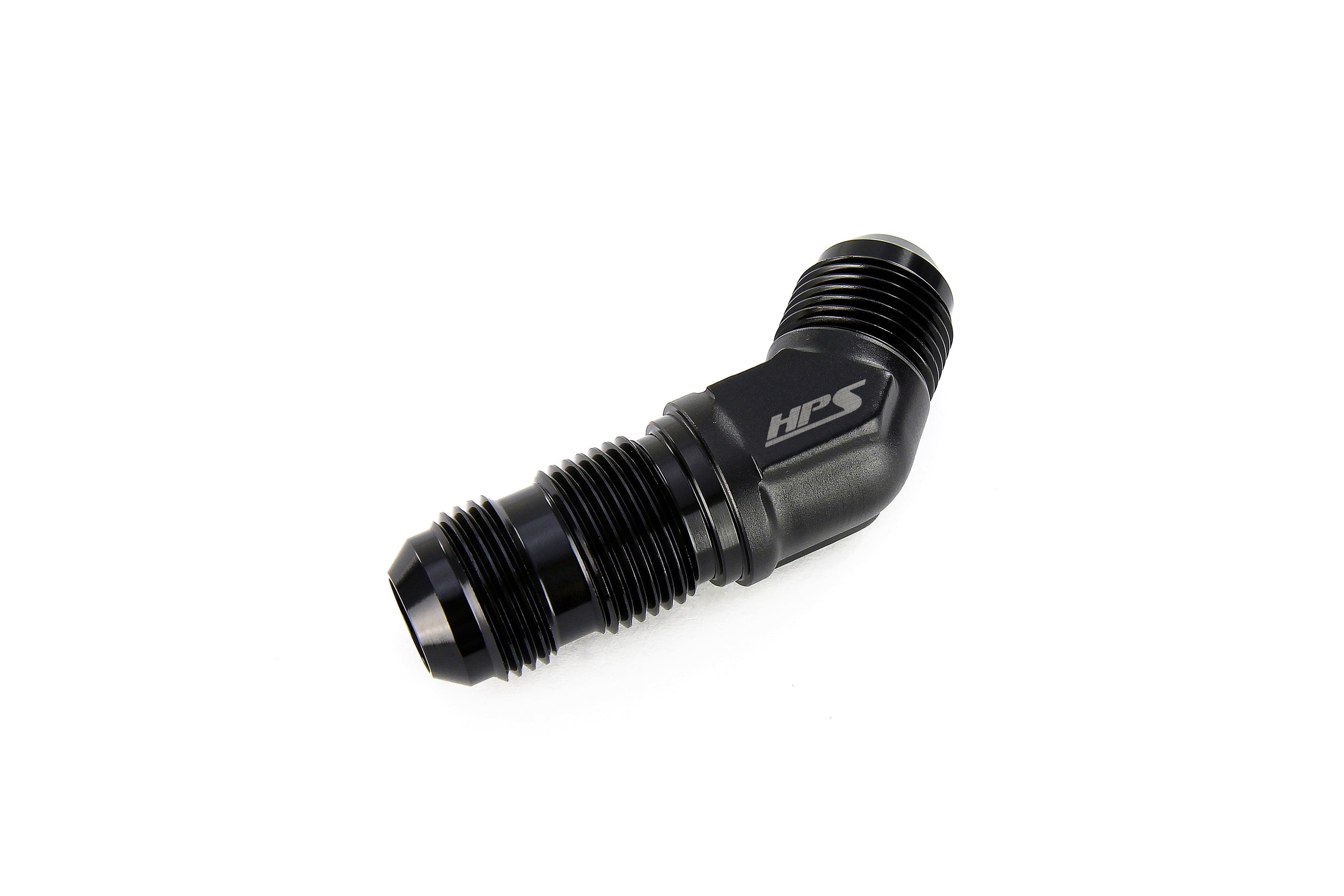 HPS Performance AN Male to Male Bulkhead Adapter, Aluminum, Black