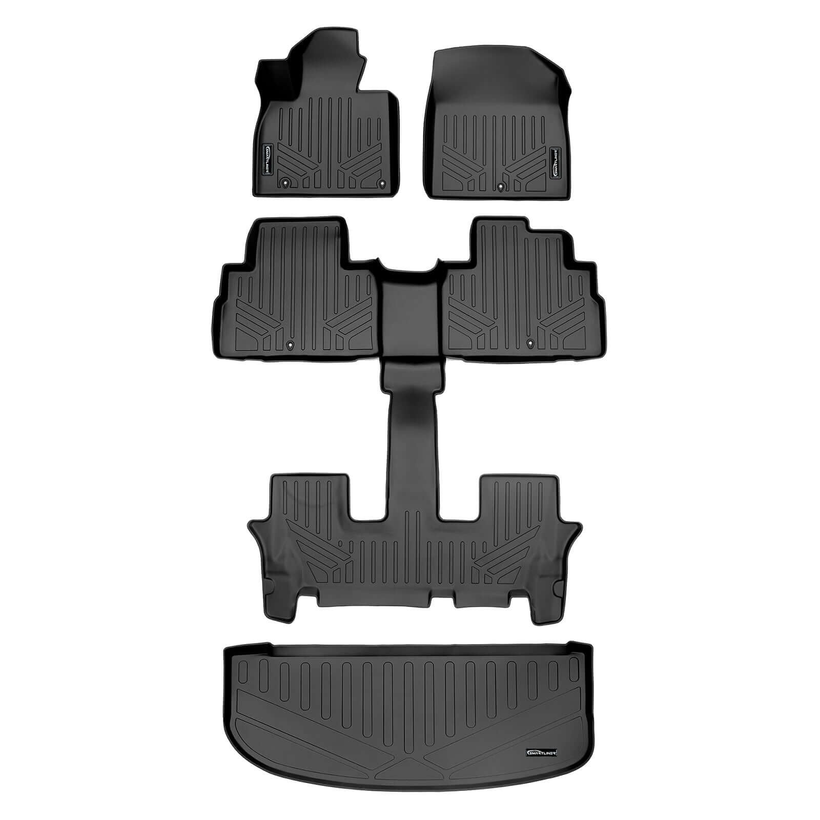 SMARTLINER Floor Liners for 2020-2025 Kia Telluride (2nd Row Bucket) with in between Coverage