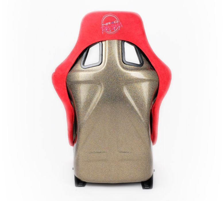 NRG Innovations FRP Bucket Seat ULTRA Edition with pearlized back, Red Alcantara material - Universal