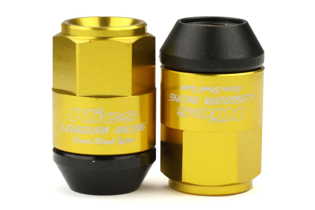 Project Kics Leggdura Racing Shell Type Lug Nut Set 35mm Closed-End Look 12X1.25 Gold - Universal
