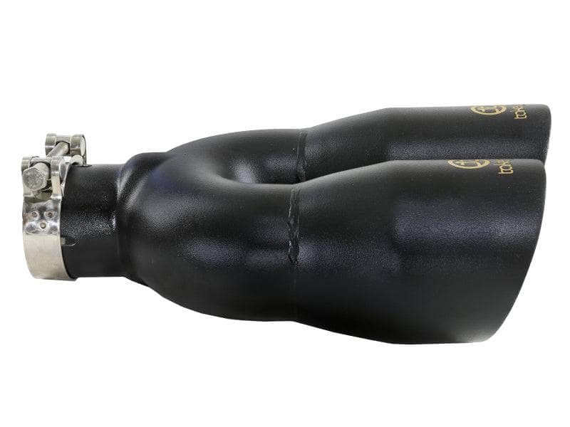 aFe Takeda 2.5in 304 Stainless Steel Clamp-on Exhaust Tip Driver Side 2.5in Inlet 4inDual-Black