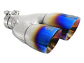 aFe Takeda 2.5in 304 Stainless Steel Clamp-on Exhaust Tip Driver Side 2.5in Inlet 4inDual-Blue Flame