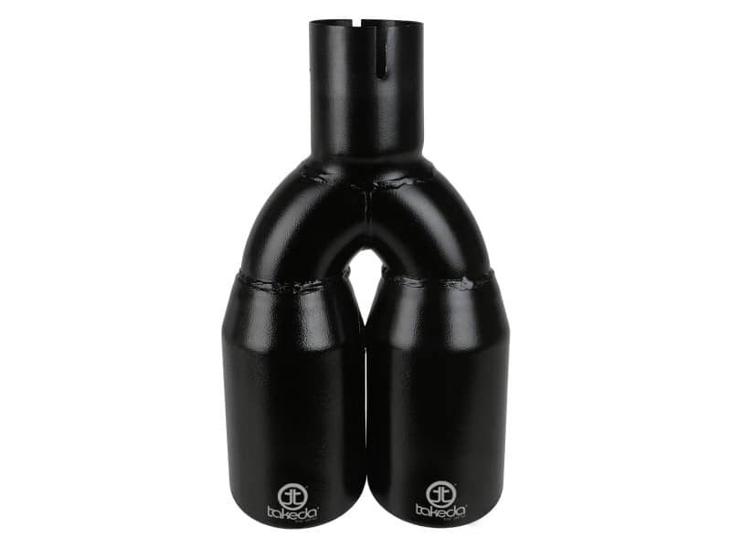 aFe Takeda 304 Stainless Steel Clamp-on Exhaust Tip Black 2-1/2ininlet x 3-1/2in Outlet X 12in L