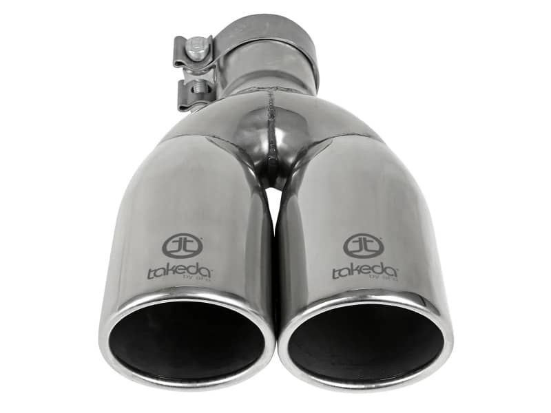 aFe Takeda 304 Stainless Steel Clamp-on Exhaust Tip Polished 2-1/2ininlet x 3-1/2in Outlet X 12in L