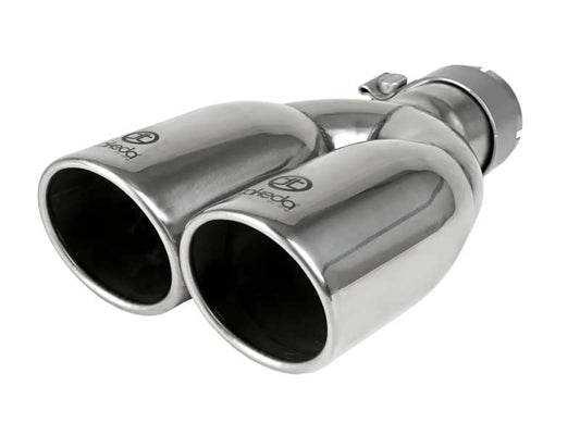 aFe Takeda 304 Stainless Steel Clamp-on Exhaust Tip Polished 2-1/2ininlet x 3-1/2in Outlet X 12in L