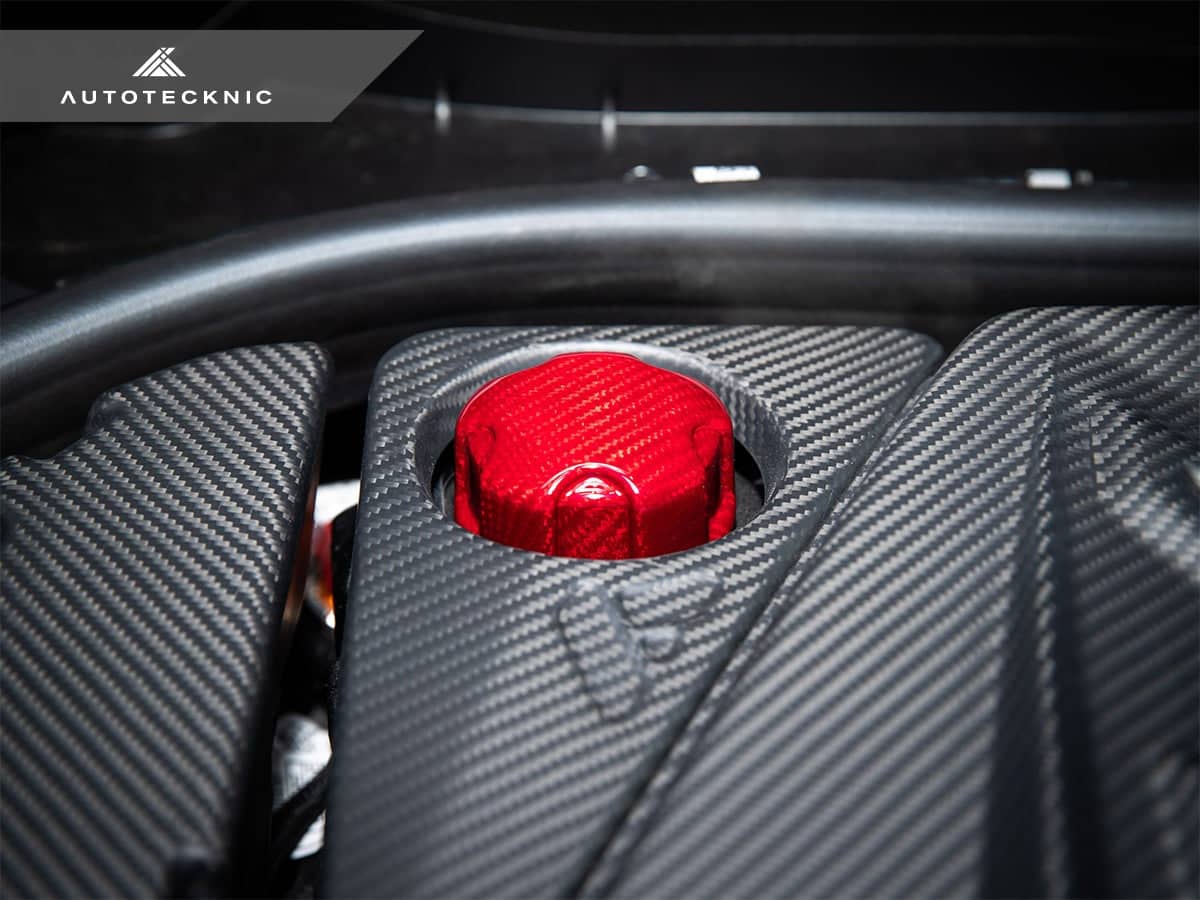 AutoTecknic Dry Carbon Charge Cooler Tank Cap Cover - BMW F95 X5M | F96 X6M