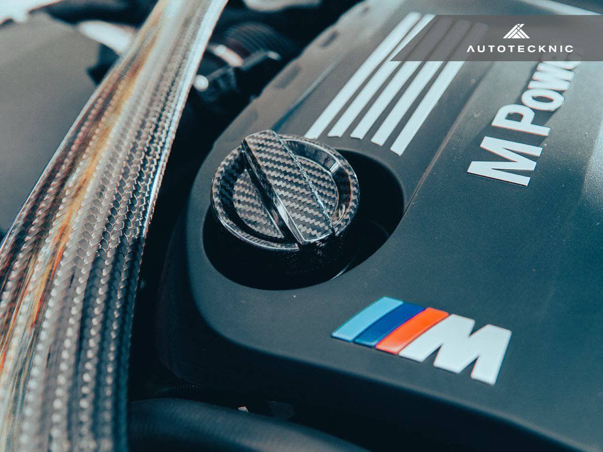 AutoTecknic Dry Carbon Competition Oil Cap Cover - BMW F45 2-Series Active Tourer