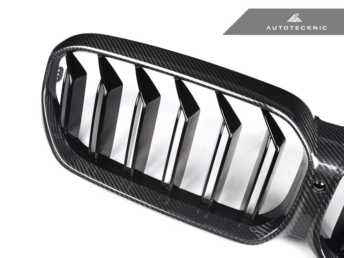AutoTecknic Dry Carbon Fiber Dual-Slats Front Grilles - BMW G30 5-Series LCI