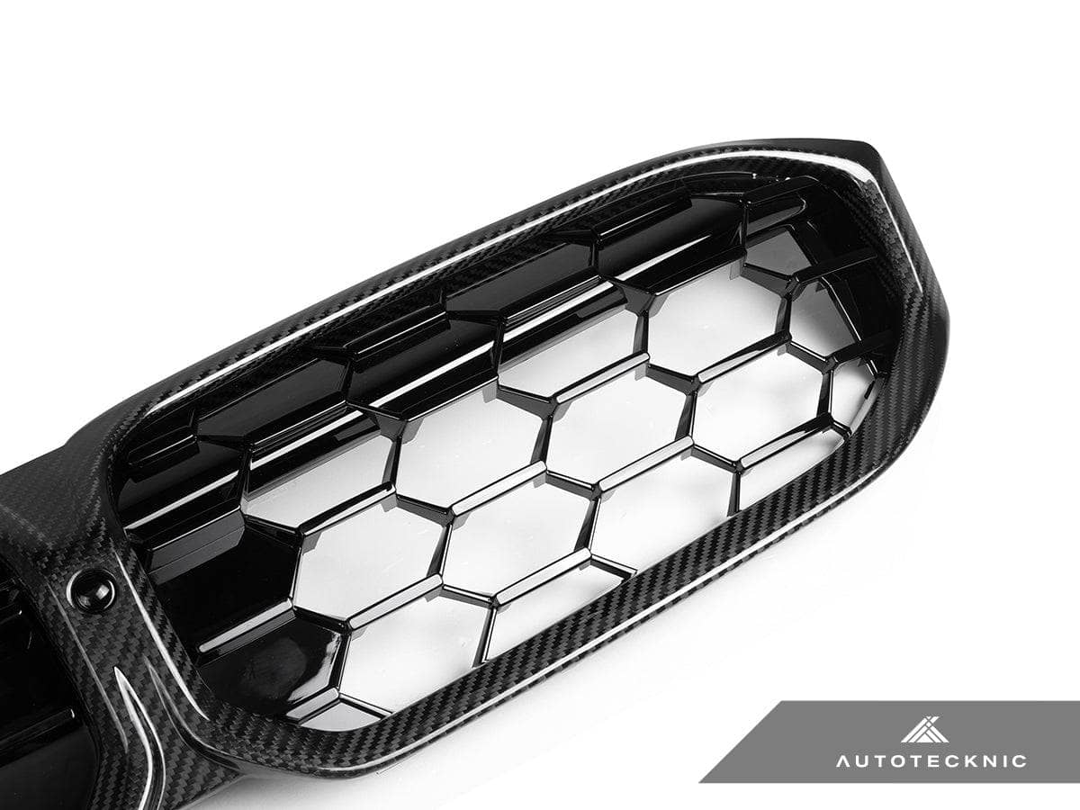 AutoTecknic Dry Carbon Fiber Honeycomb Front Grille - BMW G20 3-Series LCI